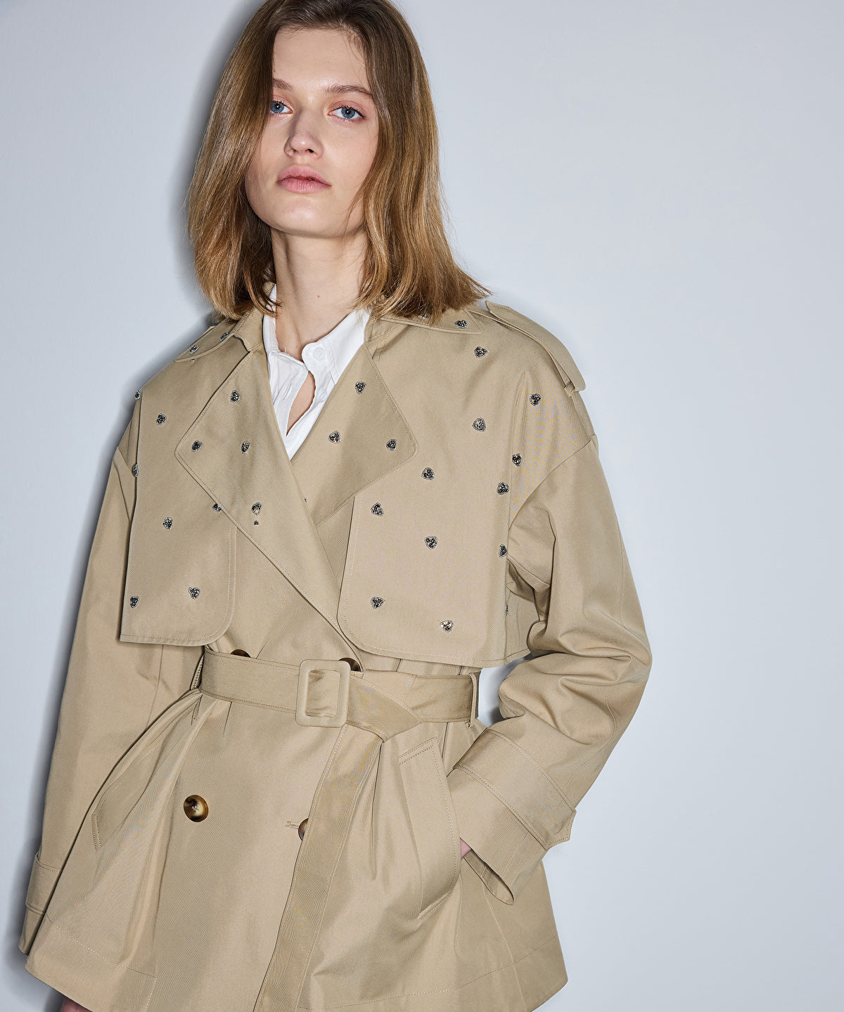 Embellished Trench Coat
