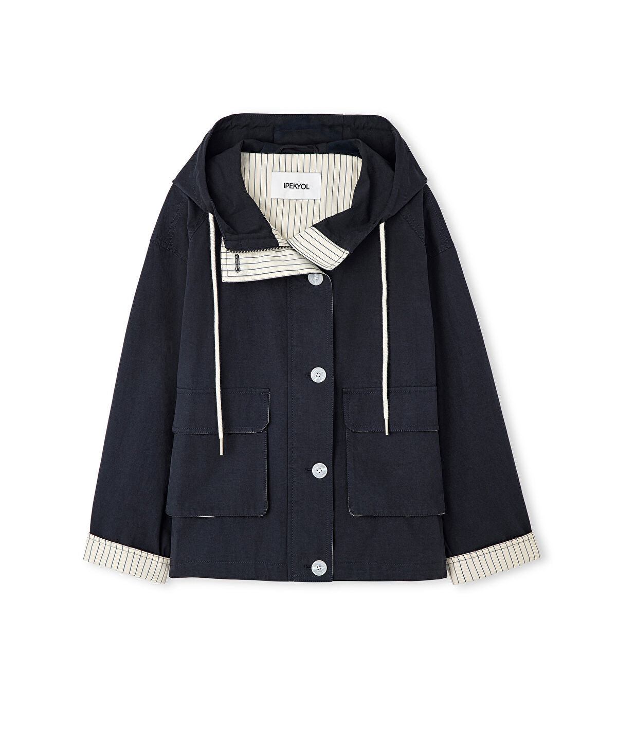 Zoomed Hooded Coat with Large Pockets