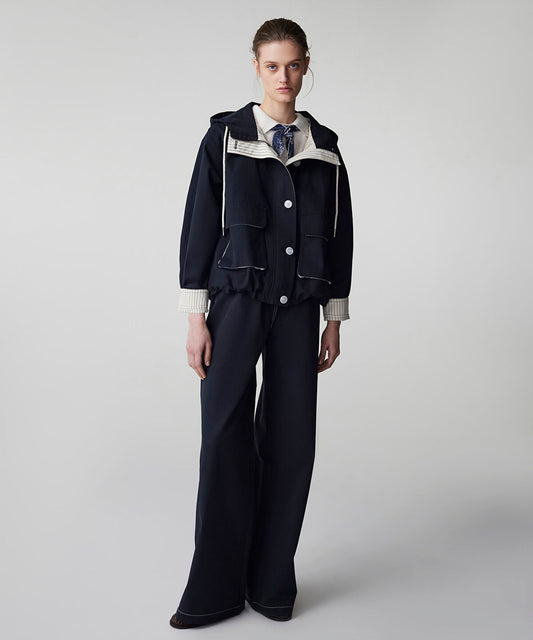 Hooded Coat with Large Pockets