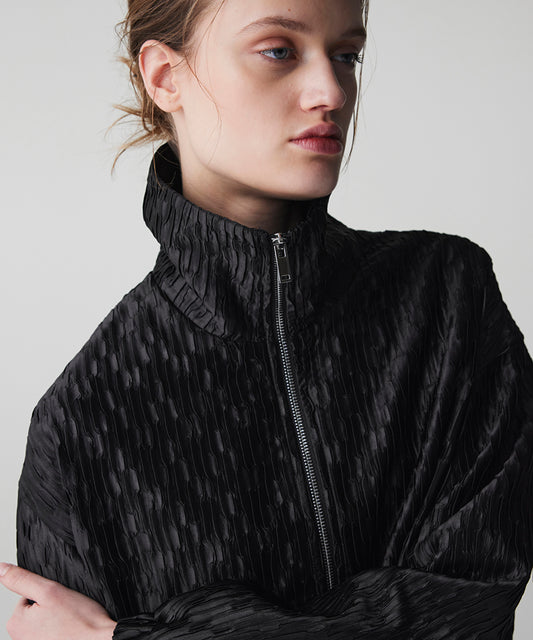 Textured Bomber Coat