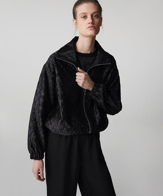 Textured Bomber Coat