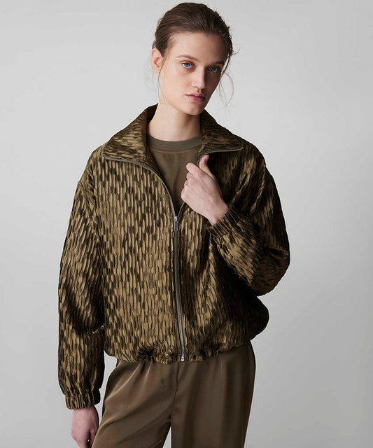Textured Bomber Coat