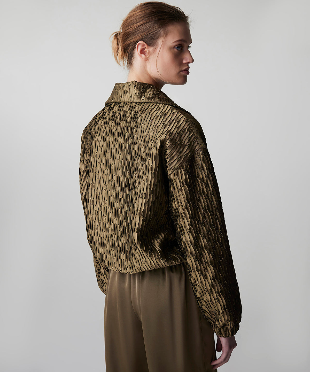 Zoomed Textured Bomber Coat