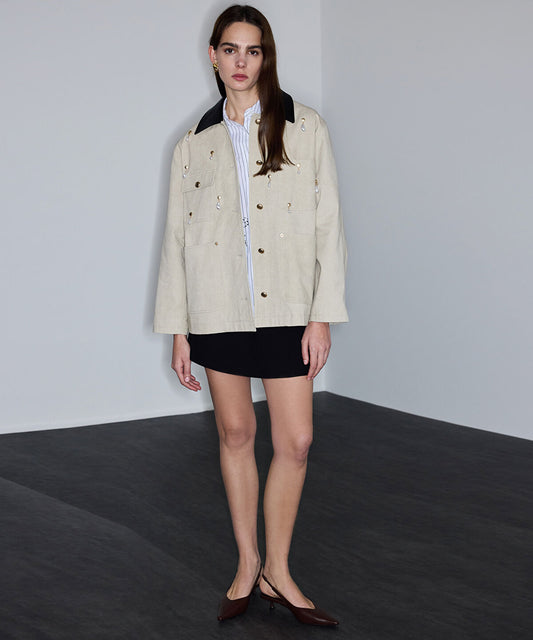 Embellished Non Denim Coat