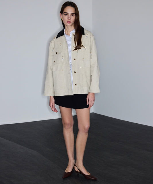 Embellished Non Denim Coat