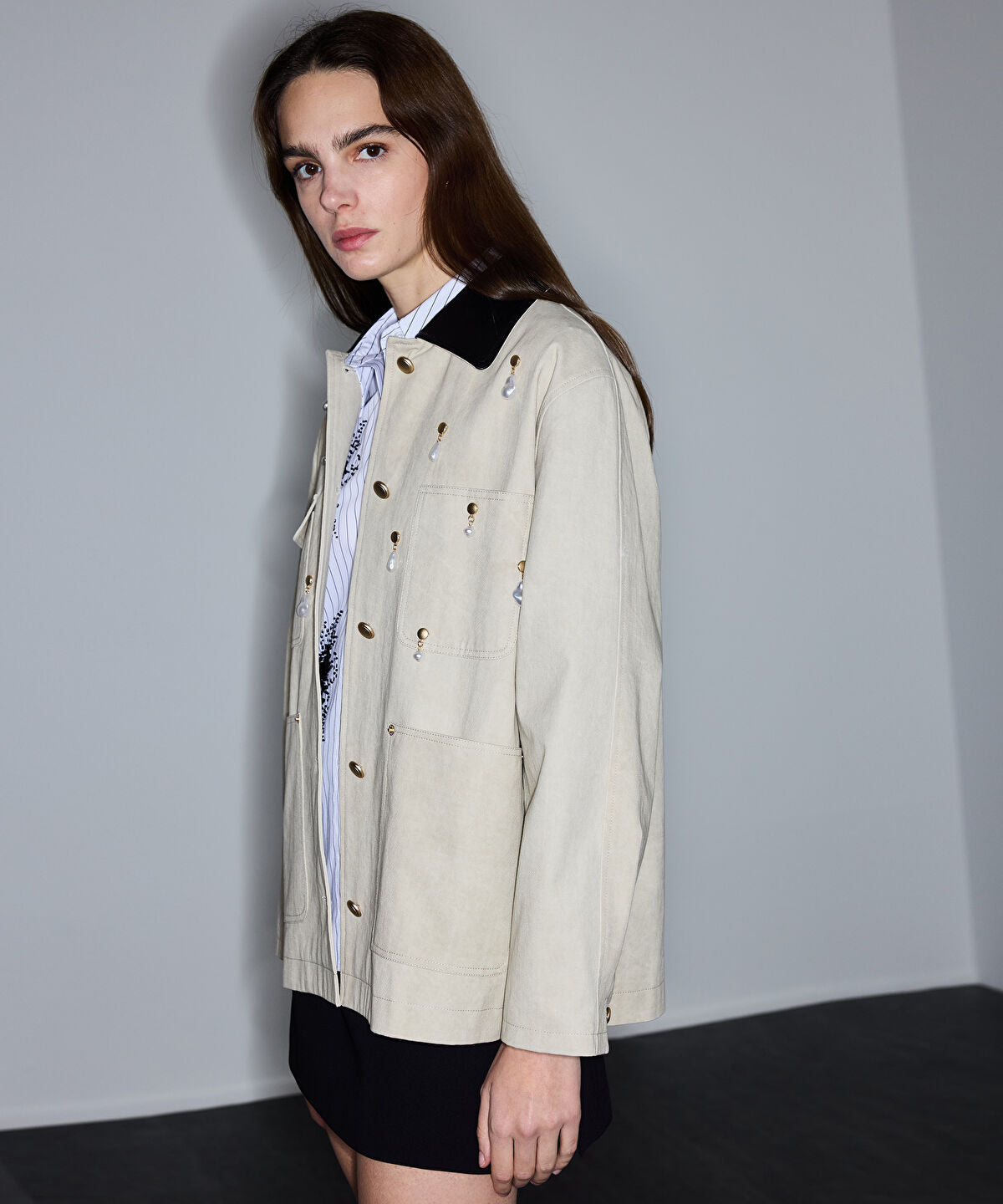 Zoomed Embellished Non Denim Coat