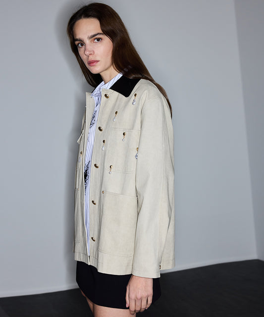 Embellished Non Denim Coat