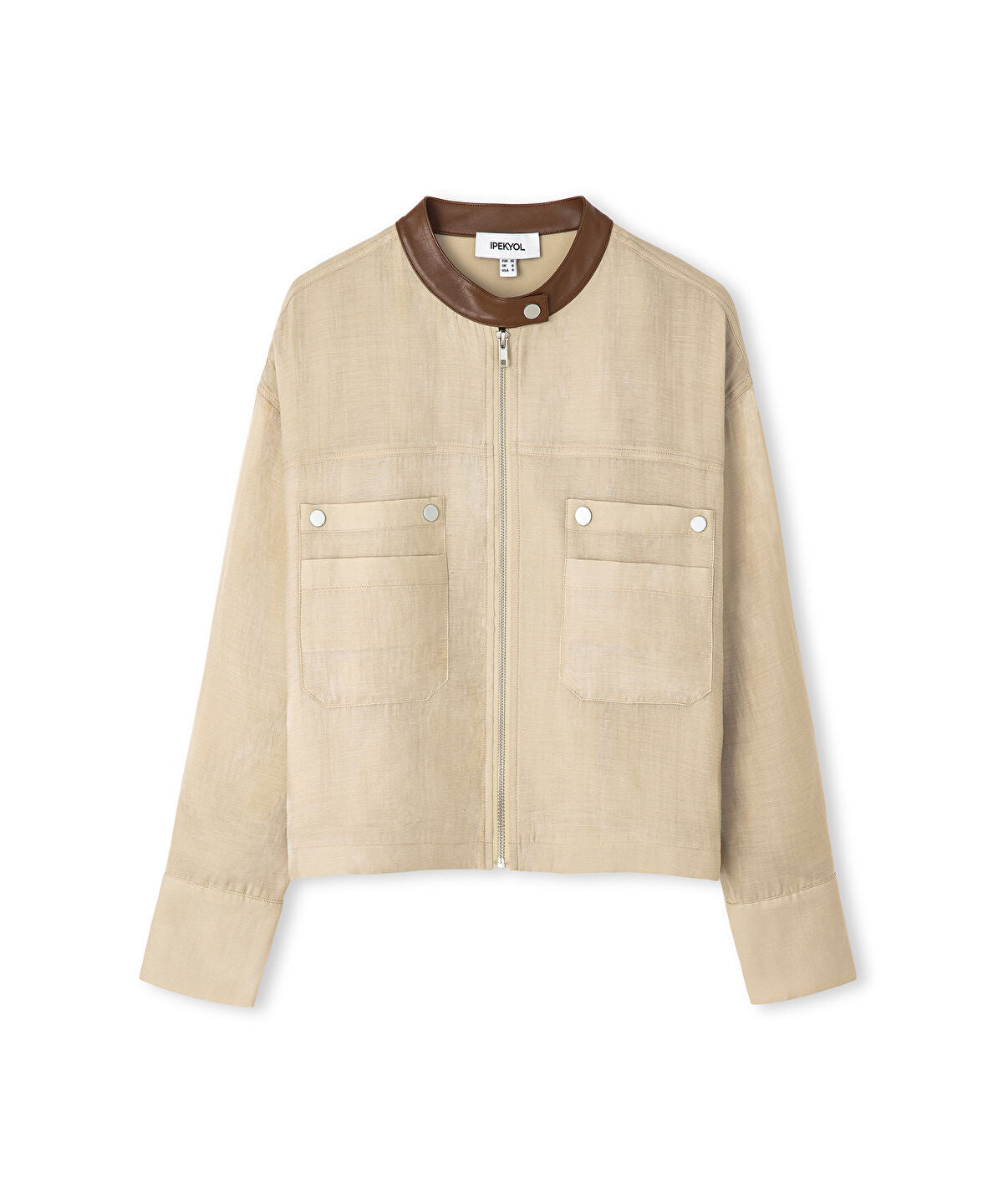 Zoomed Contrast Collar Coat