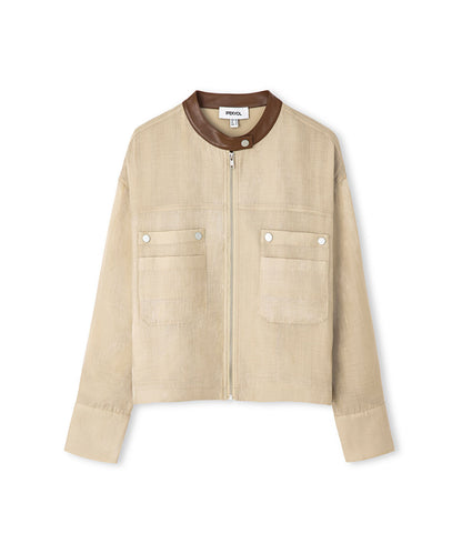 Contrast Collar Coat