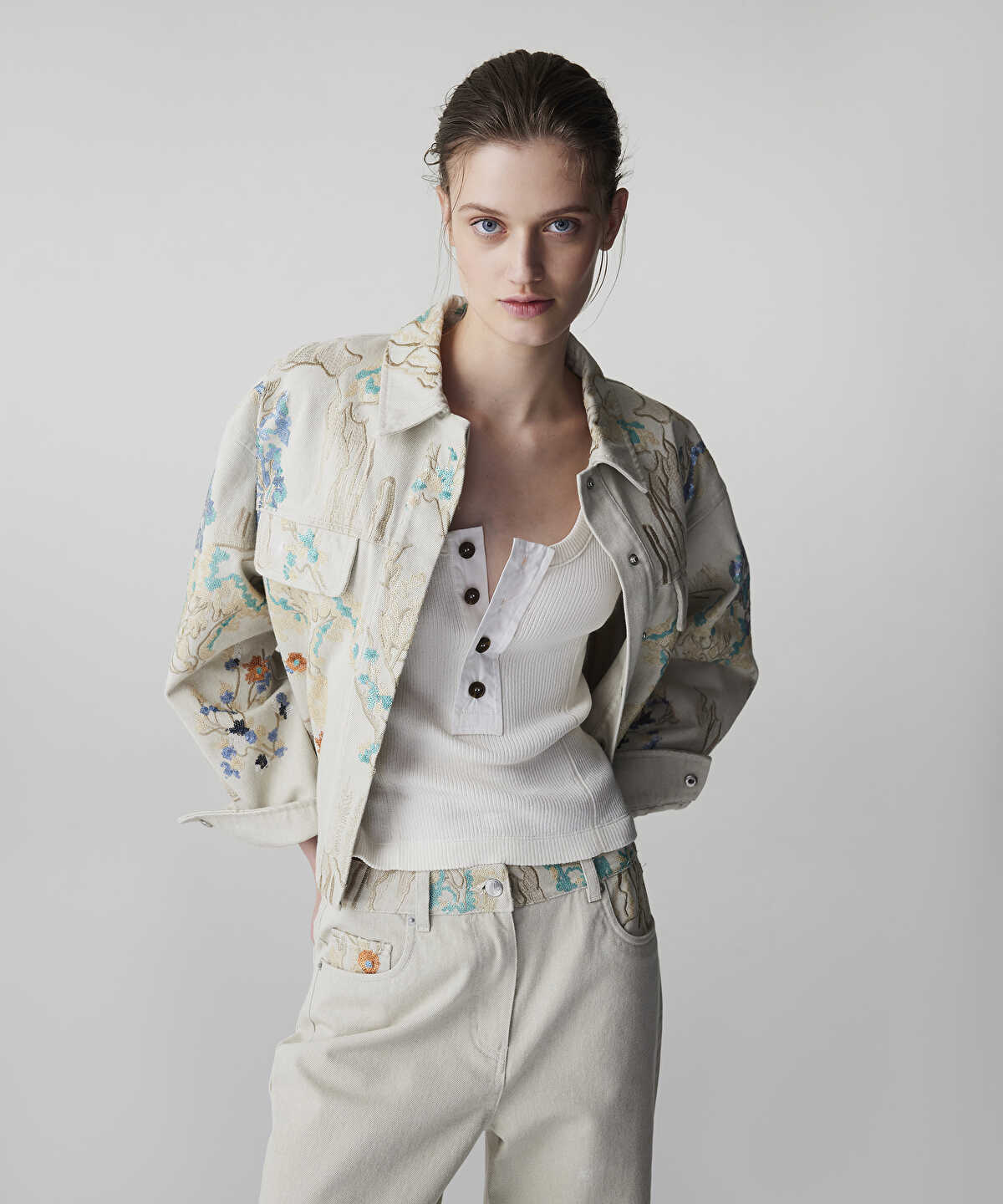 Embroidered Sequinned Coat