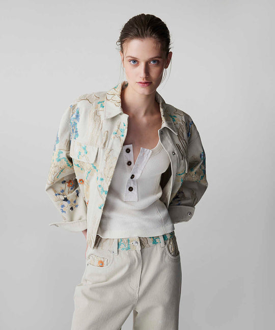 Embroidered Sequinned Coat