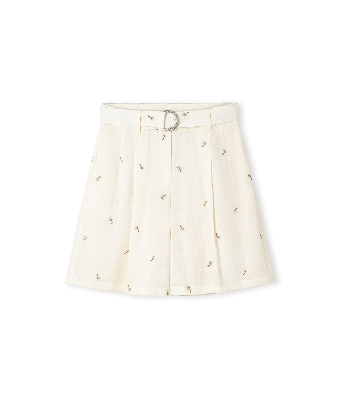 Zoomed Textured Floral Embroidered Shorts