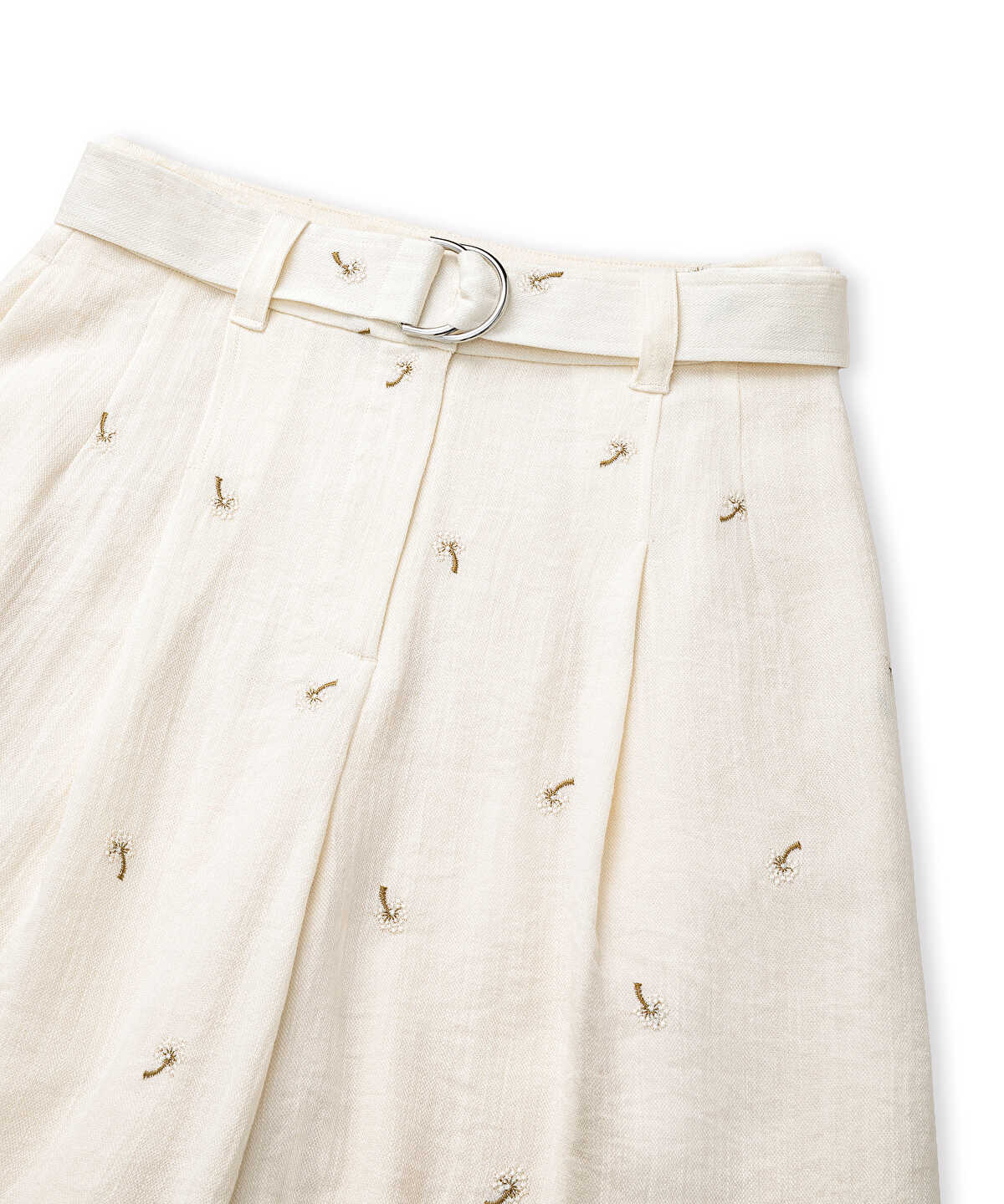 Textured Floral Embroidered Shorts