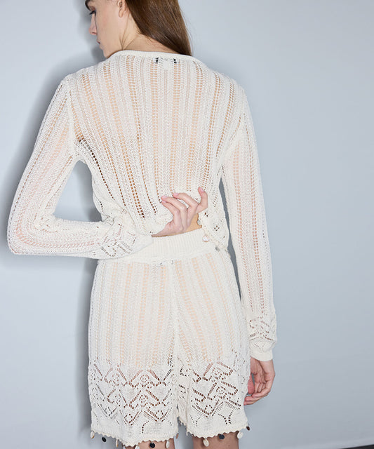 Openwork Knit Shorts