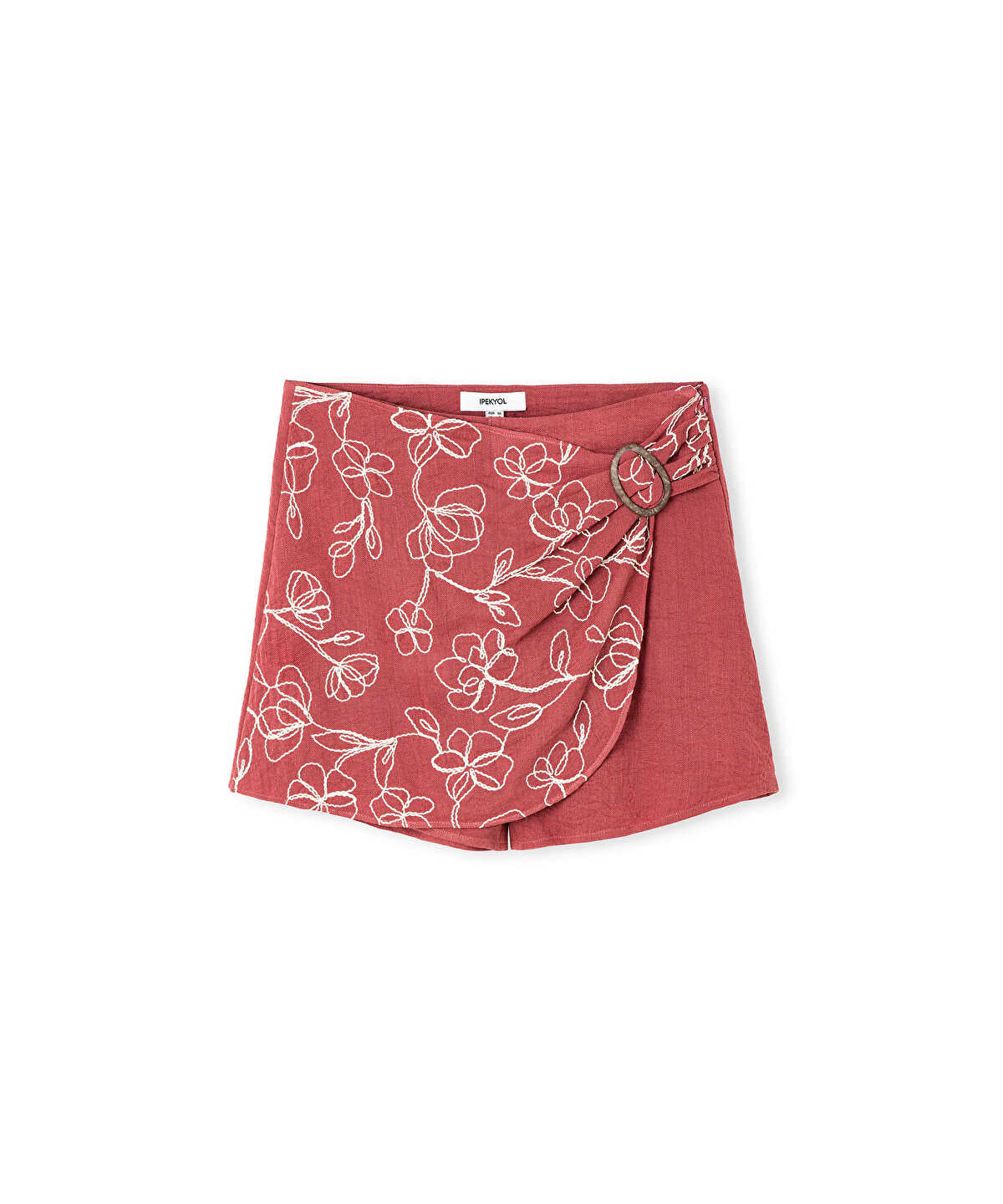Embroidered Wrap Skort