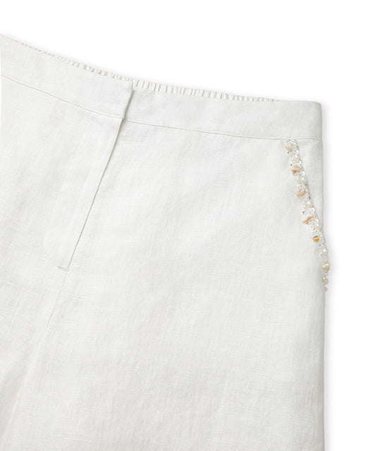 Linen Shorts with Embellishments