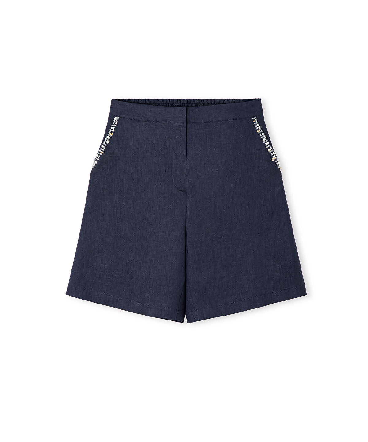 Linen Shorts with Embellishments