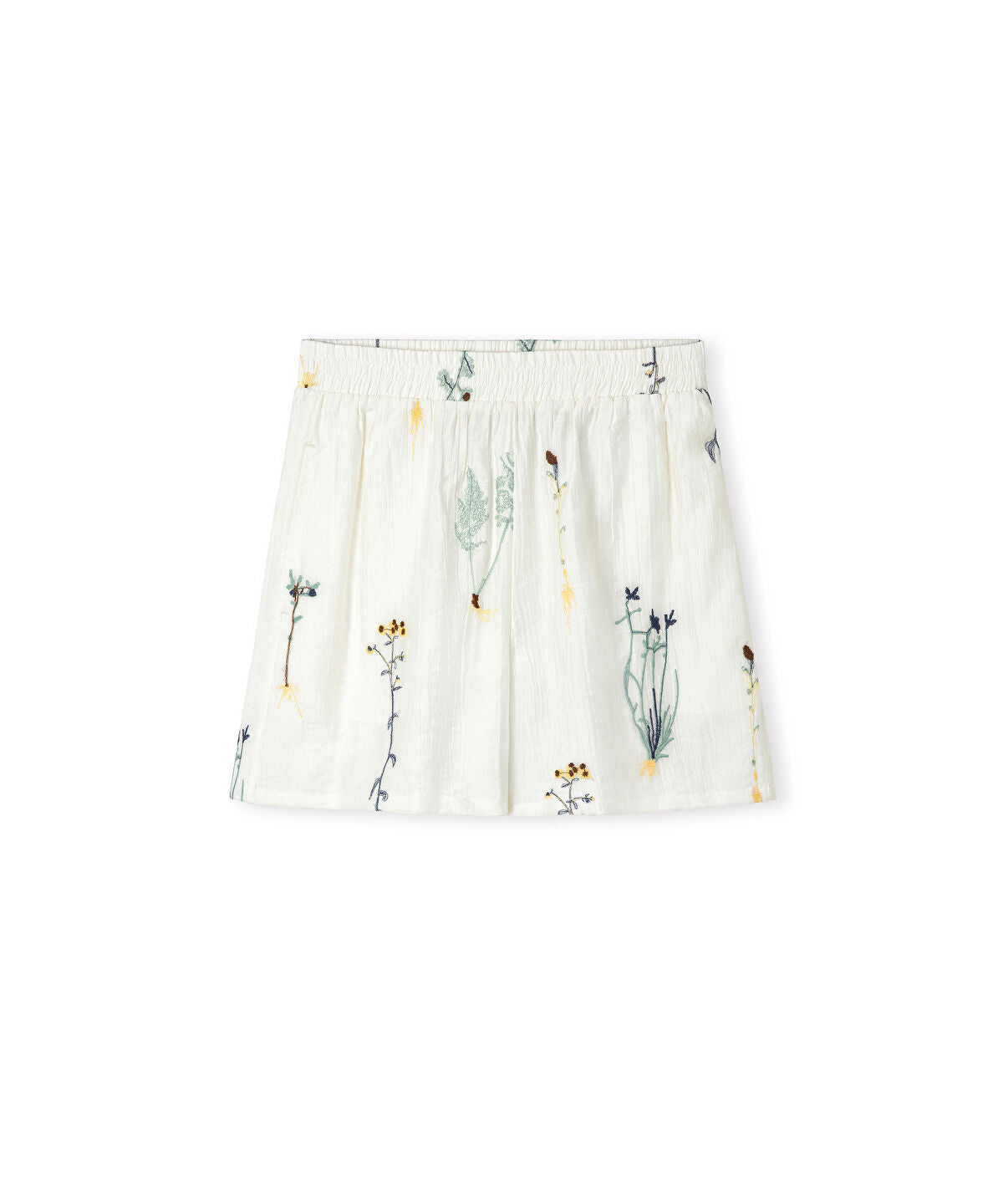 Zoomed Embroidered Elastic-Waist Shorts