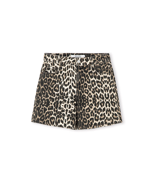 Leopard Print Non-Denim Shorts 
