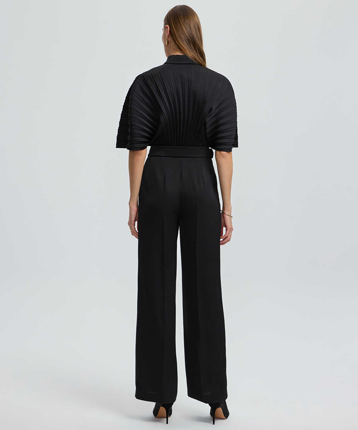 Pleated Wide-Leg Jumpsuit