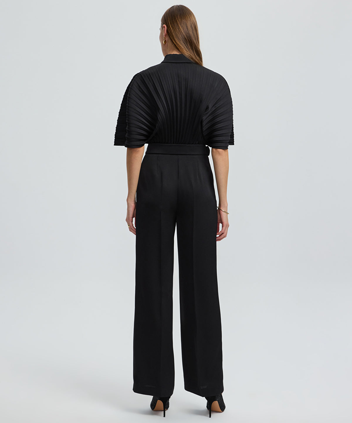 Pleated Wide-Leg Jumpsuit