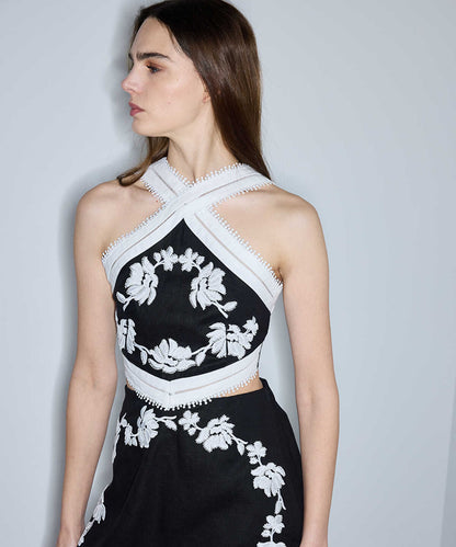 Embroidered Short Jumpsuit