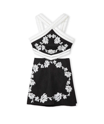 Embroidered Short Jumpsuit