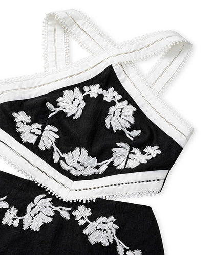 Embroidered Short Jumpsuit