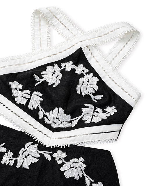 Embroidered Short Jumpsuit