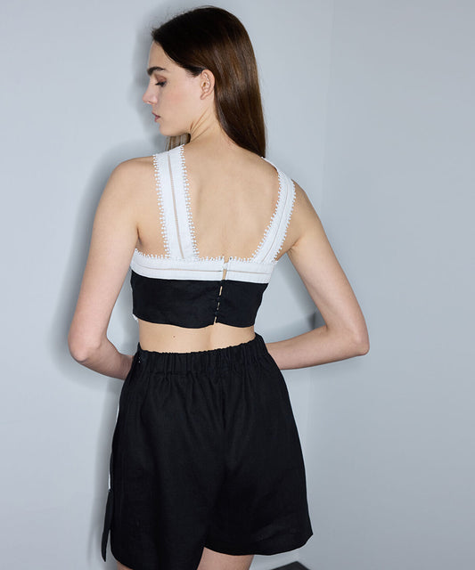 Embroidered Short Jumpsuit