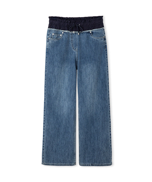Contrast Waist Jeans