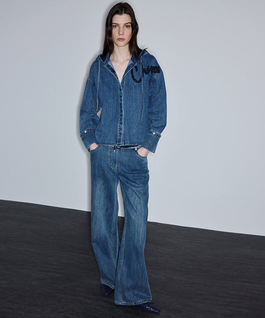 Contrast Waist Jeans