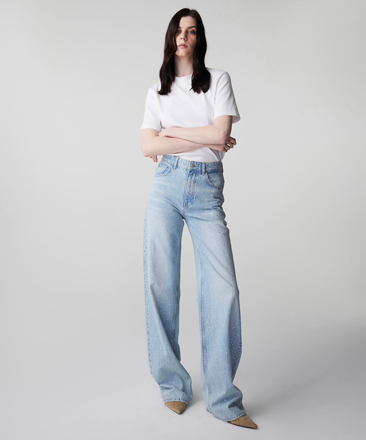 Zoomed Rhinestone Jeans