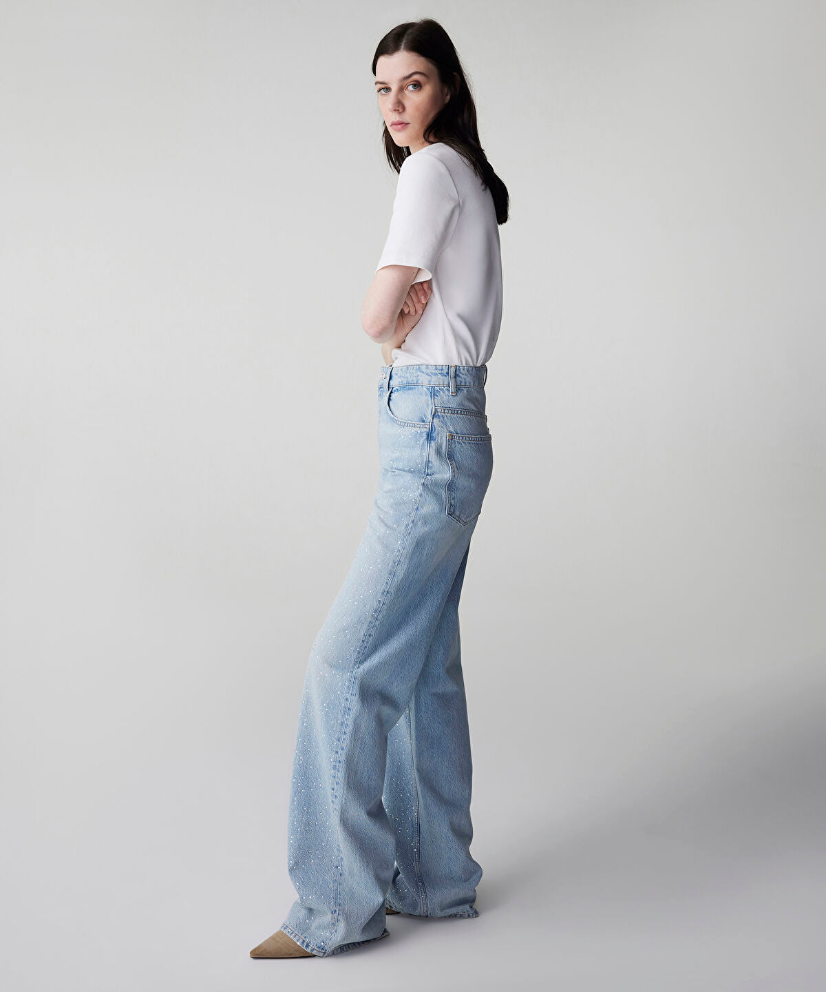 Zoomed Rhinestone Jeans