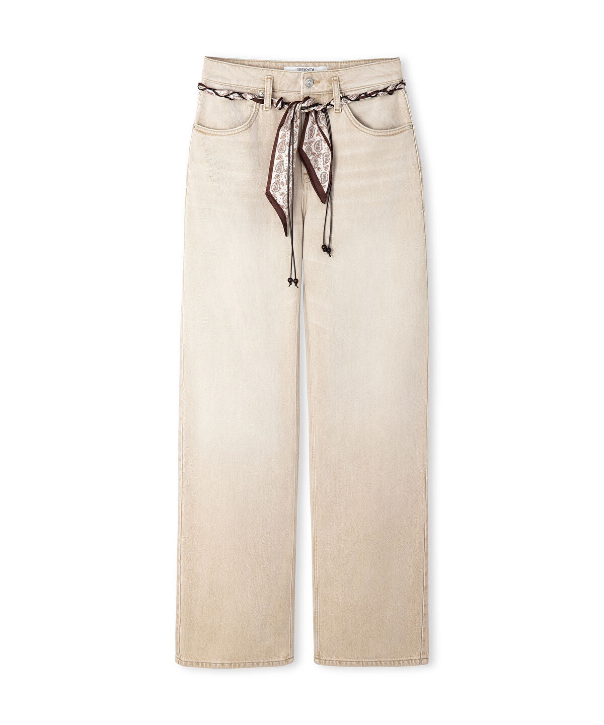 Zoomed Belted Wide Leg Jeans