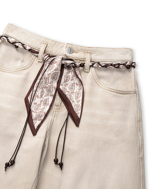 Belted Wide Leg Jeans