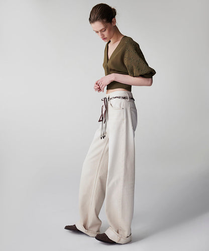 Belted Wide Leg Jeans