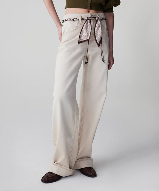 Belted Wide Leg Jeans