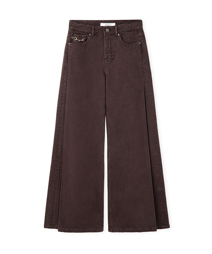 Wide-Leg Chain Jeans 