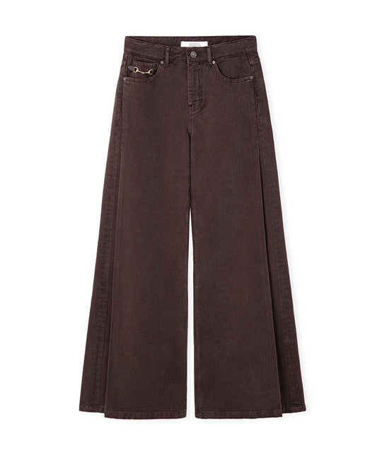 Wide-Leg Chain Jeans 