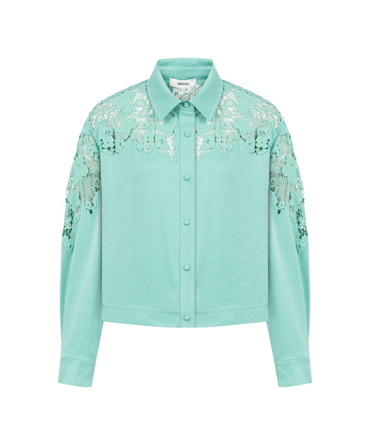 Shirt with Floral Lace Panel