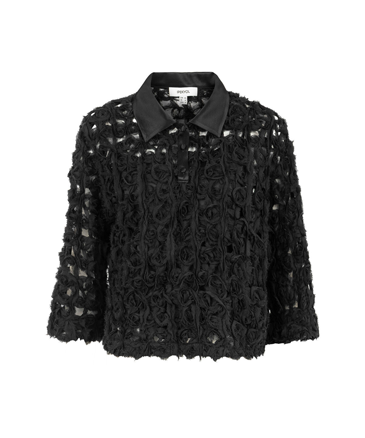 Zoomed Textured Satin Trim Shirt