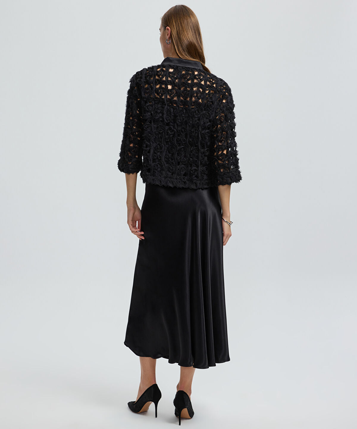 Textured Satin Trim Shirt