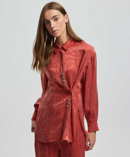 Asymmetric Embellished Shirt