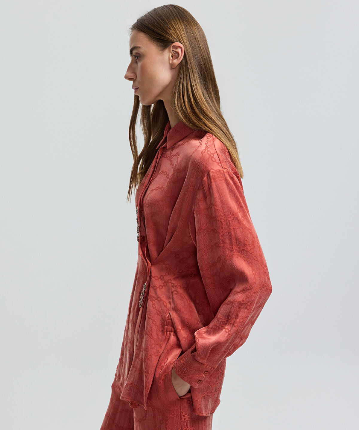 Zoomed Asymmetric Embellished Shirt