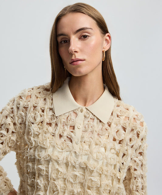 Contrast Collar Textured Shirt