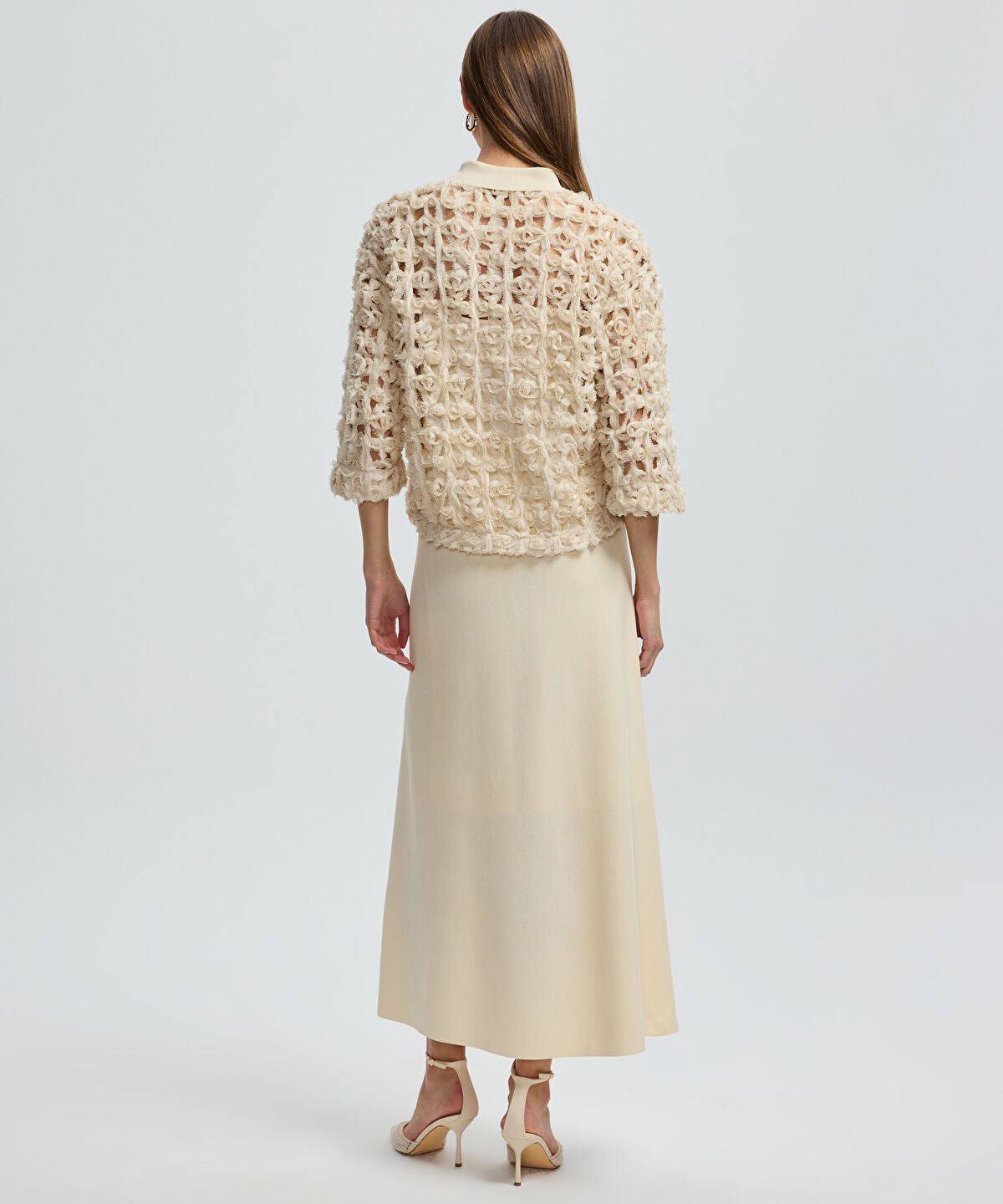 Contrast Collar Textured Shirt