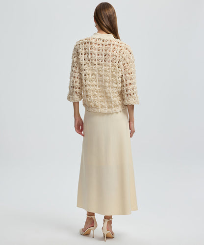 Contrast Collar Textured Shirt