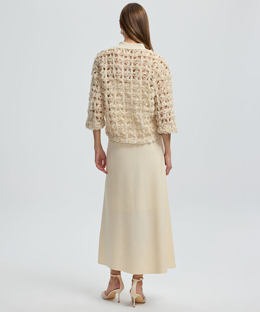 Contrast Collar Textured Shirt