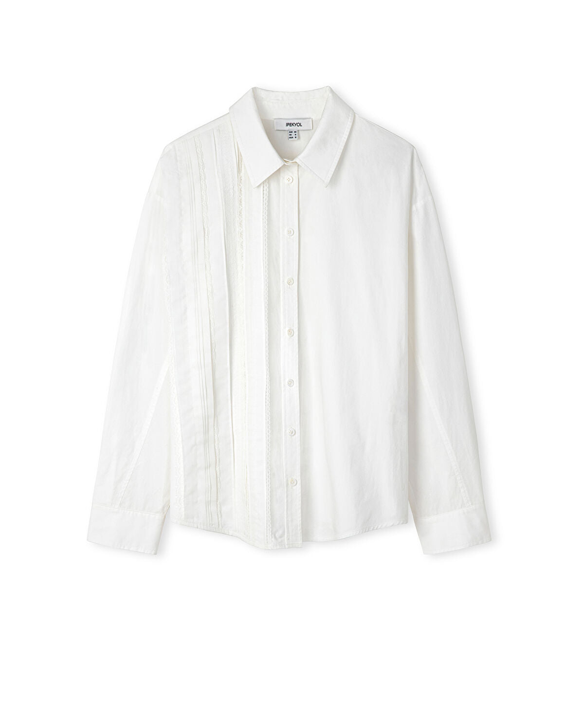 Lace Trim Mixed Media Shirt